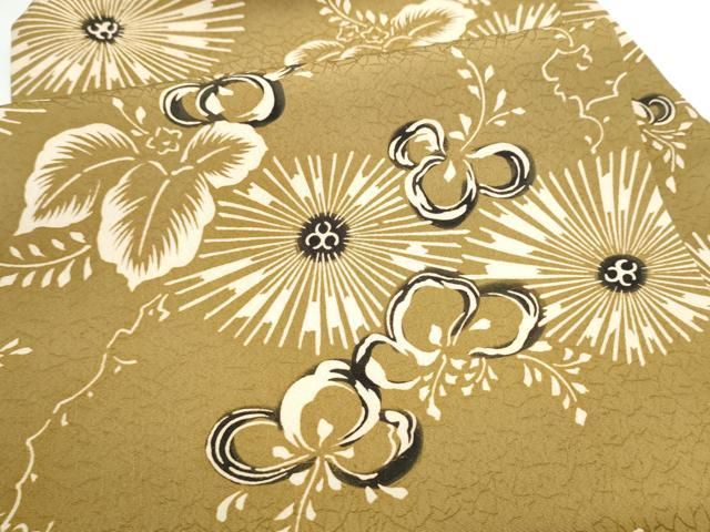 平和屋着物●竺仙監製　全通柄　九寸名古屋帯　草花文　正絹　逸品　CABO1605hy
