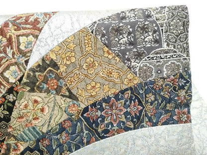 平和屋着物●つけ帯　切嵌　草花文　金通し地　正絹　逸品　CABO1610hy