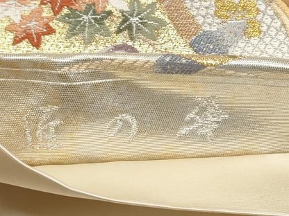 平和屋着物●西陣　長嶋成織物　ながしま帯　六通柄袋帯　匠の華　瀞銀錦　正絹　逸品　CABO1636hy