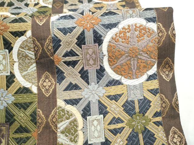 平和屋着物●本佐賀錦　六通柄袋帯　能衣唐織　天井花文　金糸　正絹　逸品　CABO1641hy