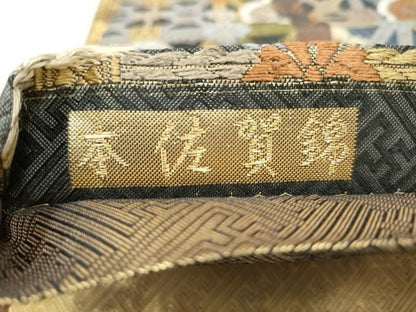 平和屋着物●本佐賀錦　六通柄袋帯　能衣唐織　天井花文　金糸　正絹　逸品　CABO1641hy