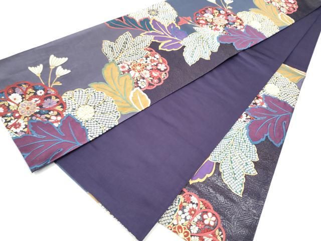 平和屋着物●六通柄袋帯　唐織　草花文　金糸　正絹　逸品　CABO1650hy