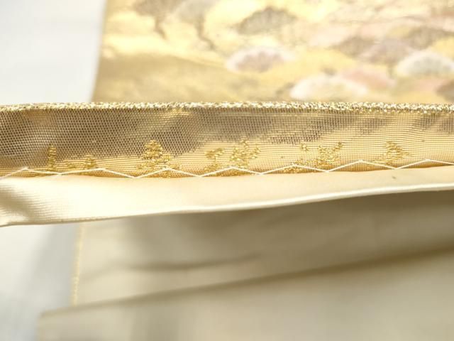 平和屋着物●西陣　長嶋成織物　ながしま帯　六通柄袋帯　松寿瑞祥文　金糸　正絹　逸品　CABO1661hy