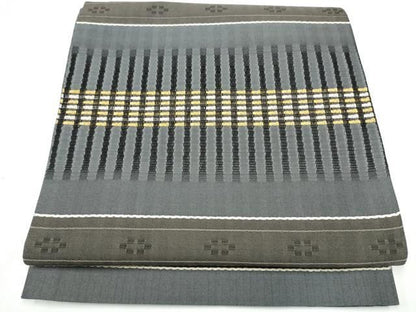 平和屋着物●六通柄袋帯　吉野間道　花織　正絹　逸品　CABO1662hy