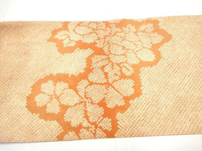 平和屋着物●アンティーク　大正ロマン　六通柄袋帯　絞り　駒刺繍　渡橋舞花文　正絹　逸品　CABO1664hy