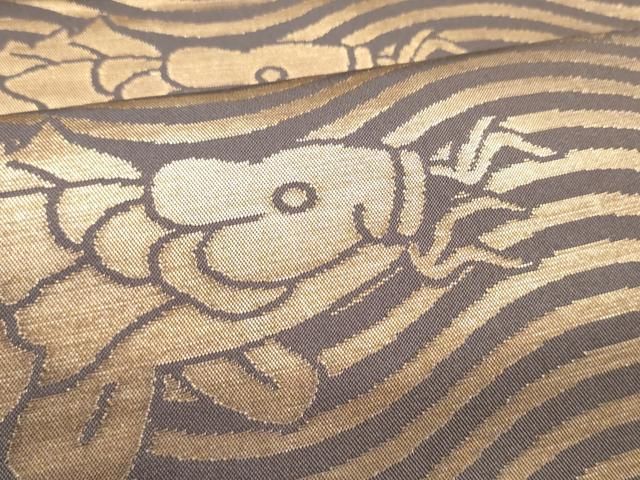 平和屋着物●織物一筋名門　織悦　全通柄　本袋帯　荒磯　金糸　正絹　逸品　CABO1666hy