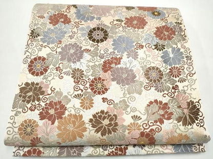 平和屋着物●青々庵　六通柄袋帯　唐織　花唐草文　金糸　正絹　逸品　CABO1670hy