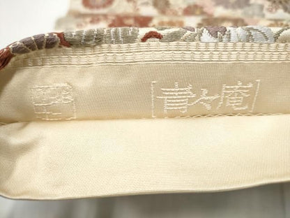 平和屋着物●青々庵　六通柄袋帯　唐織　花唐草文　金糸　正絹　逸品　CABO1670hy