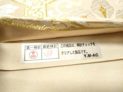 平和屋着物●六通柄袋帯　唐織　亀甲花文　金糸　正絹　逸品　CABO1672hy