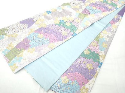 平和屋着物●六通柄袋帯　舞桜文　金銀糸　正絹　逸品　CABO1673hy