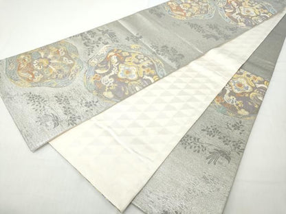 平和屋着物●六通柄袋帯　花鳥文　金銀糸　正絹　逸品　CABO1679hy