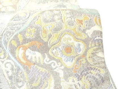 平和屋着物●六通柄袋帯　花鳥文　金銀糸　正絹　逸品　CABO1679hy