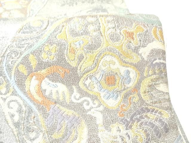 平和屋着物●六通柄袋帯　花鳥文　金銀糸　正絹　逸品　CABO1679hy