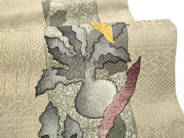 平和屋着物●太鼓柄袋帯　ろうけつ染　成物　正絹　逸品　CABO1682hy