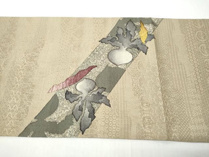 平和屋着物●太鼓柄袋帯　ろうけつ染　成物　正絹　逸品　CABO1682hy