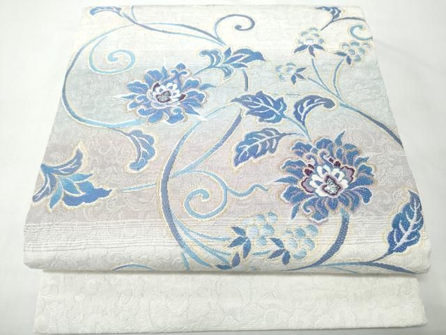 平和屋着物●両面　六通柄袋帯　牡丹唐草文　金糸　やまと誂製　逸品　CABO1692hy