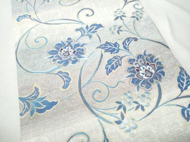 平和屋着物●両面　六通柄袋帯　牡丹唐草文　金糸　やまと誂製　逸品　CABO1692hy