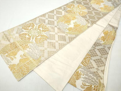 平和屋着物●西陣　川島織物　六通柄　本袋帯　鳳凰花文　金銀糸　正絹　逸品　CABO1694hy