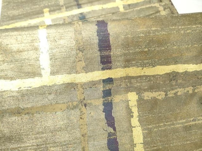 平和屋着物●両面　全通柄袋帯　格子柄　金彩　正絹　逸品　CABO1697hy