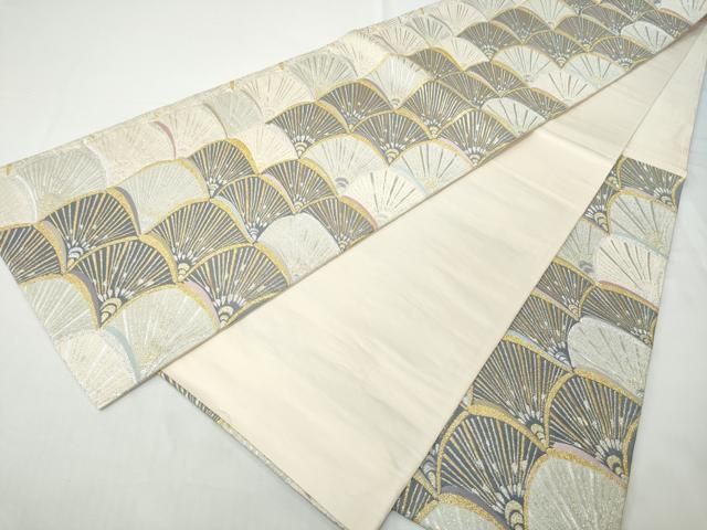 平和屋着物●六通柄袋帯　紹巴　松葉文　金銀糸　正絹　逸品　CABO1700hy