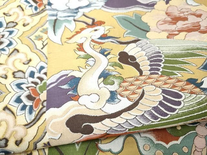 平和屋着物●六通柄袋帯　紹巴　鳳凰花蝶文　正絹　逸品　CABO1702hy