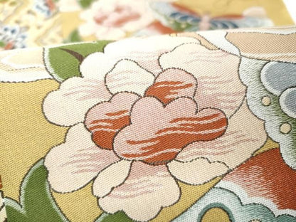 平和屋着物●六通柄袋帯　紹巴　鳳凰花蝶文　正絹　逸品　CABO1702hy