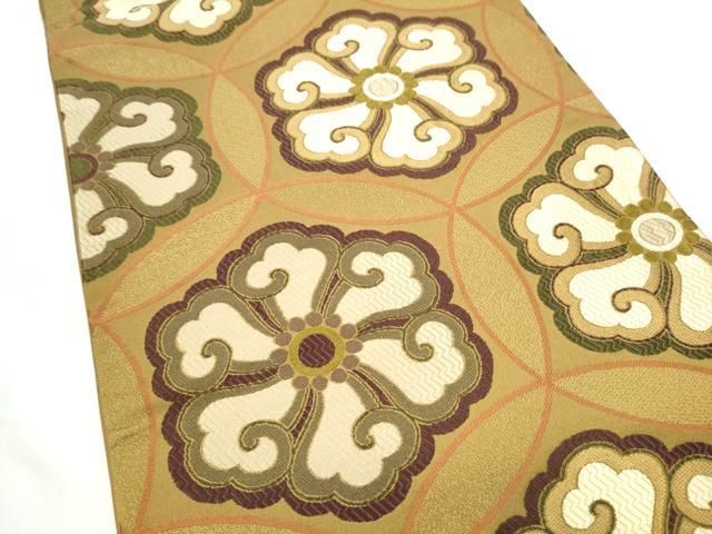 平和屋着物●こむさでもーど・COMME CA DU MODE　六通柄袋帯　唐織　七宝花文　正絹　逸品　CABO1723hy