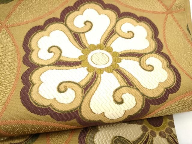 平和屋着物●こむさでもーど・COMME CA DU MODE　六通柄袋帯　唐織　七宝花文　正絹　逸品　CABO1723hy