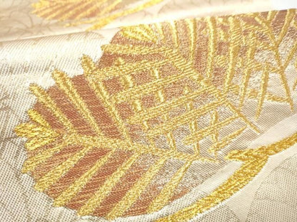 平和屋着物●西陣　川島織物　六通柄　本袋帯　松　金銀糸　正絹　逸品　CABO1732hy
