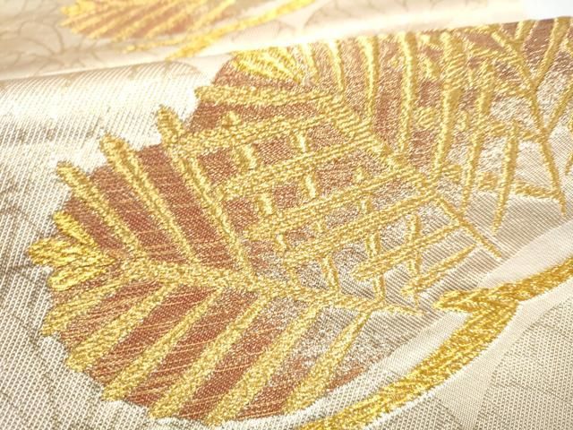 平和屋着物●西陣　川島織物　六通柄　本袋帯　松　金銀糸　正絹　逸品　CABO1732hy
