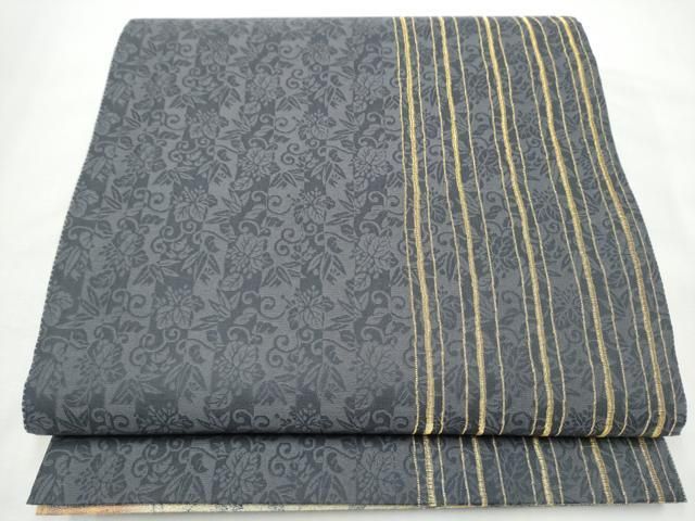平和屋着物●西陣　とみや織物謹製　とみや帯　両面　全通柄袋帯　刺繍　点描織　枝垂れ花文　証紙付き　正絹　逸品　CABO1739hy