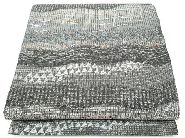 平和屋着物●六通柄袋帯　幾何学文様　やまと誂製　正絹　逸品　CABO1745hy