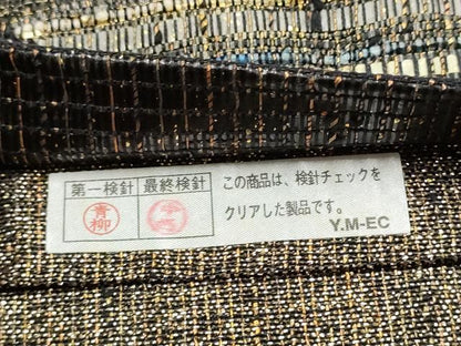 平和屋着物●六通柄袋帯　霞文　金銀糸　正絹　逸品　CABO1817hy