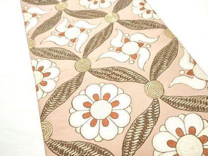 平和屋着物●洛風林　工芸帯地　全通柄袋帯　七宝花文　金糸　正絹　逸品　CABO1820hy