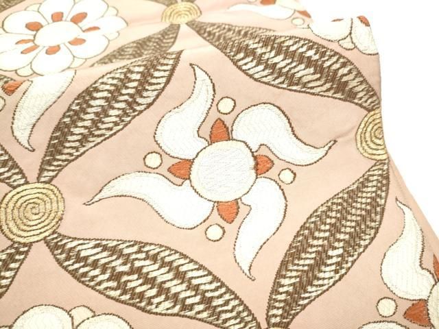 平和屋着物●洛風林　工芸帯地　全通柄袋帯　七宝花文　金糸　正絹　逸品　CABO1820hy