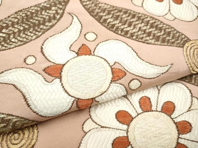 平和屋着物●洛風林　工芸帯地　全通柄袋帯　七宝花文　金糸　正絹　逸品　CABO1820hy