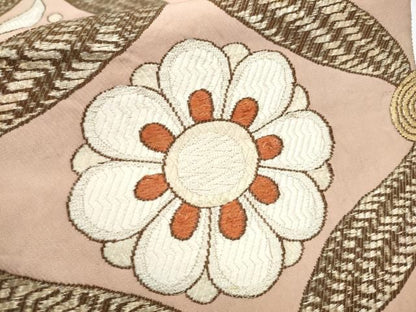 平和屋着物●洛風林　工芸帯地　全通柄袋帯　七宝花文　金糸　正絹　逸品　CABO1820hy