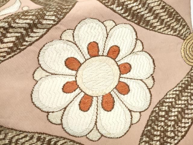 平和屋着物●洛風林　工芸帯地　全通柄袋帯　七宝花文　金糸　正絹　逸品　CABO1820hy