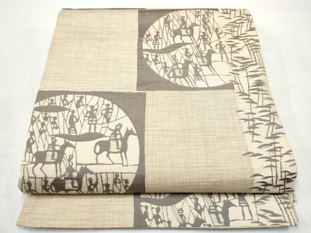 平和屋着物●名門木屋太　今河織物　六通柄袋帯　人物文　正絹　逸品　CABO1826hy