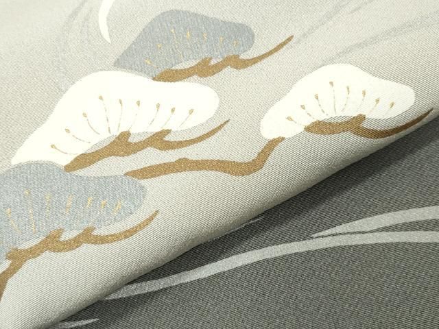 平和屋着物●色留訪問着　駒刺繍　鶴亀　松竹梅文　暈し染め　金銀彩　正絹　逸品　CABO2452gh
