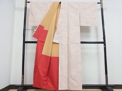 平和屋着物■上質な紬　亀甲花文　逸品　cf3077