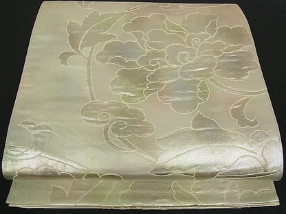 平和屋着物■六通柄袋帯 花唐草丸文 銀糸 逸品 ch0623