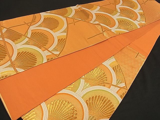 平和屋着物■六通柄袋帯 竹垣吉祥青海波 金糸 逸品 ch1027