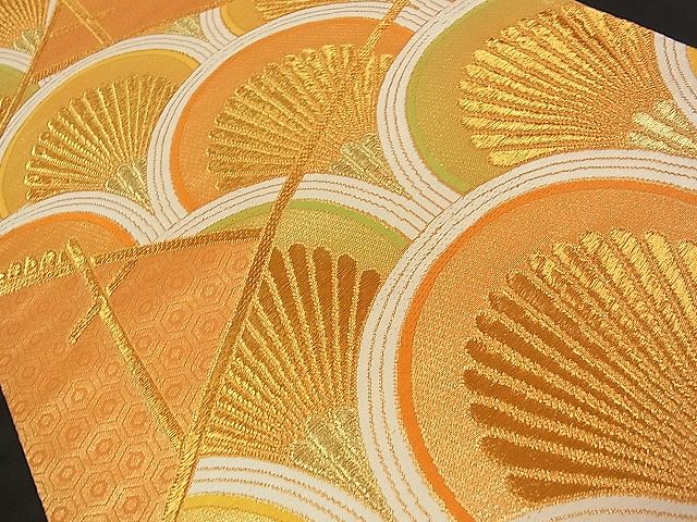 平和屋着物■六通柄袋帯 竹垣吉祥青海波 金糸 逸品 ch1027