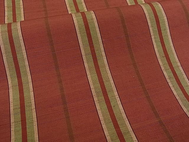 平和屋着物■両面 全通柄袋帯 紬地 縞 逸品 ch1032