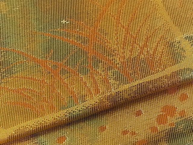 平和屋着物■六通柄袋帯 市松草木文 金糸 逸品 ch1910