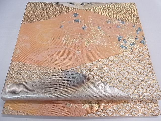 平和屋着物■六通柄袋帯 吉祥鳳凰丸文 金銀糸 逸品 ch2739