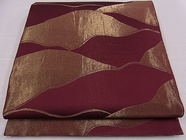 平和屋着物■両面 全通柄袋帯 遠山文 金糸 逸品 ch2909