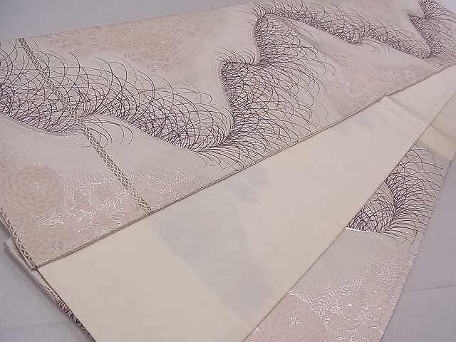 平和屋着物■六通柄袋帯 草花文 九百錦 金銀糸 逸品 ch2929