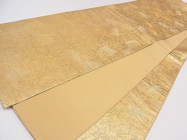 平和屋着物■六通柄袋帯 秋草文 金糸 逸品 ch2937